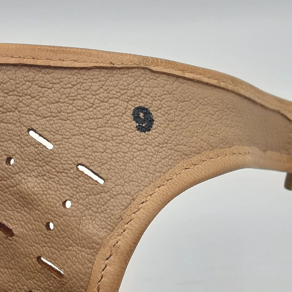 Diba True Leather Boho Tan Perforated Wedge Sandals.